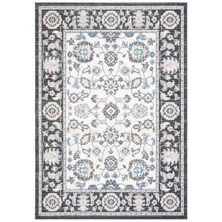 Safavieh 8 x 10 ft. Power Loomed Liberty 700 Indoor & Outdoor Rectangle Rug, Dark Grey & Ivory LIB750H-8